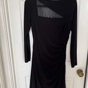 Ralph Lauren Black Asymmetrical Cut Out Cocktail Dress